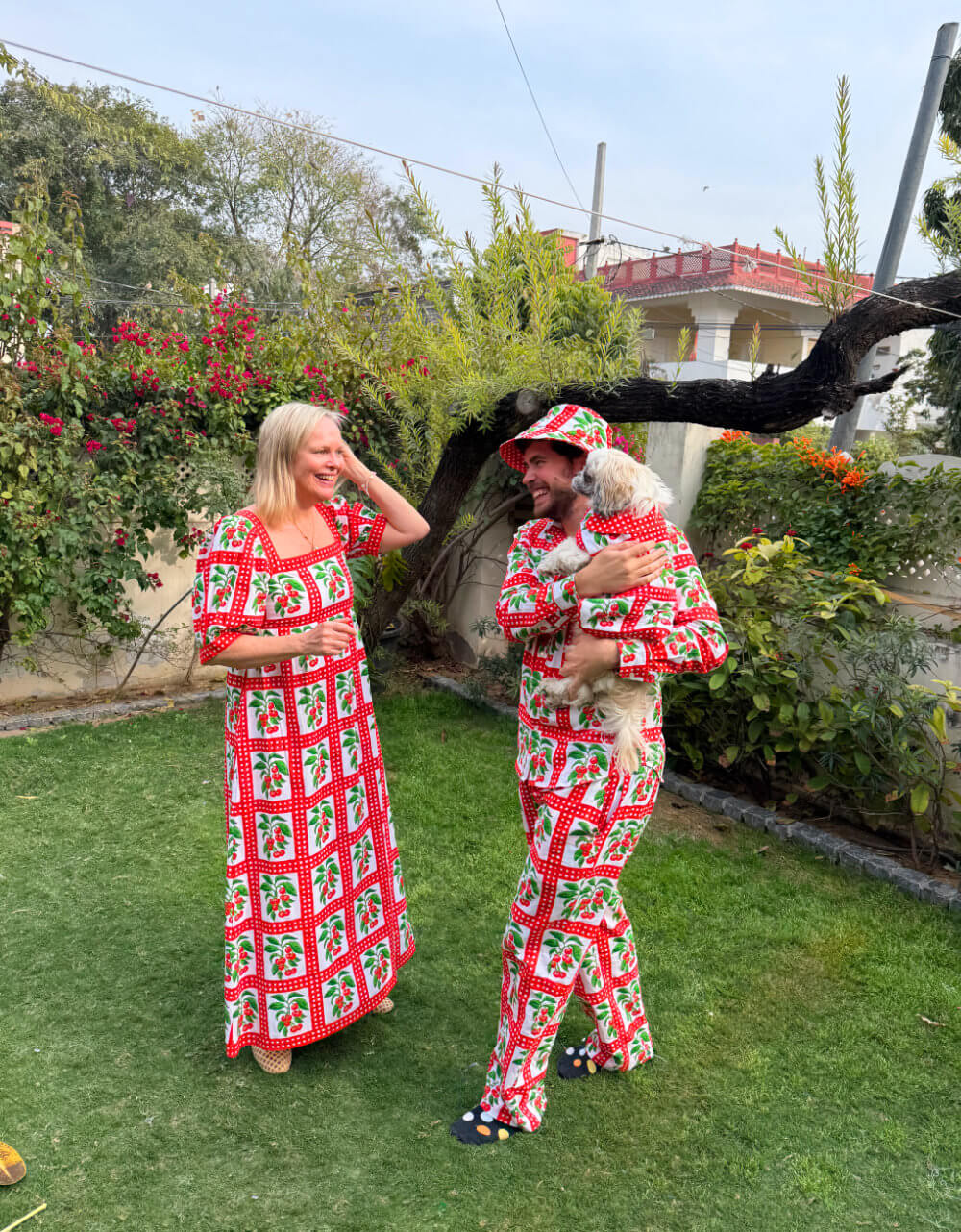 Pink City Prints 4TH DROP Cherry Picnic Doggie Coat