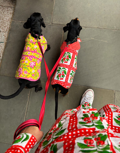 Pink City Prints 4TH DROP Cherry Picnic Doggie Coat