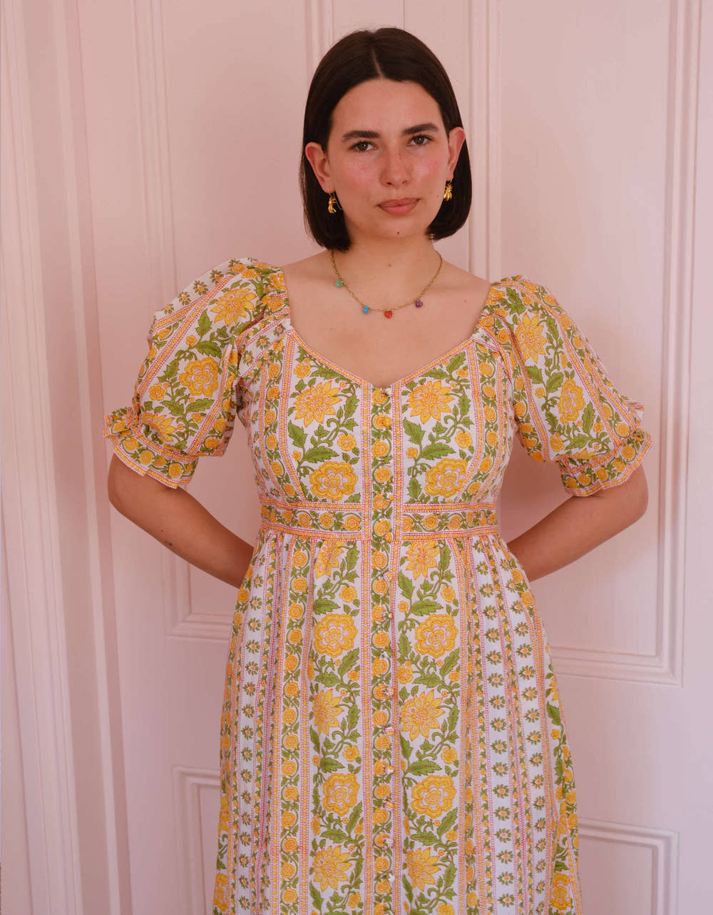 Pink City Prints Amber Border Maree Dress