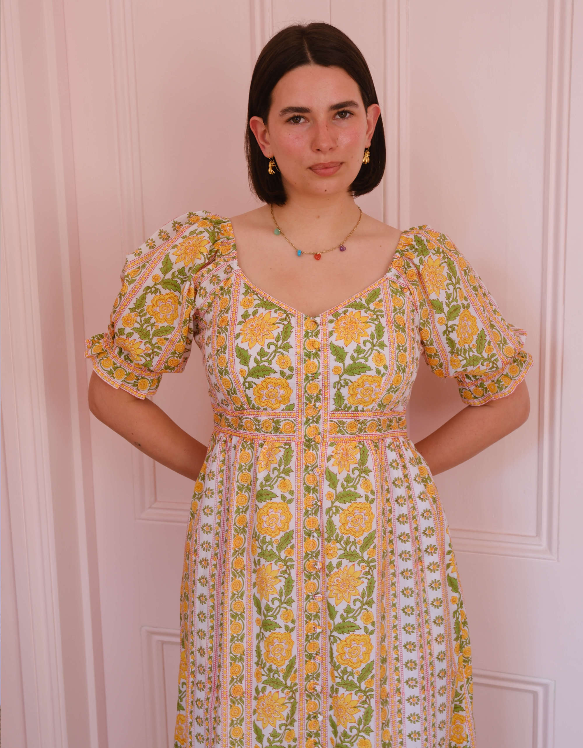 Pink City Prints Amber Border Maree Dress