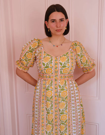 Pink City Prints Amber Border Maree Dress
