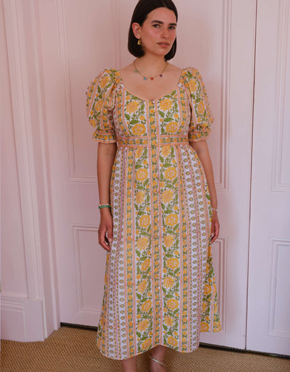 Pink City Prints Amber Border Maree Dress