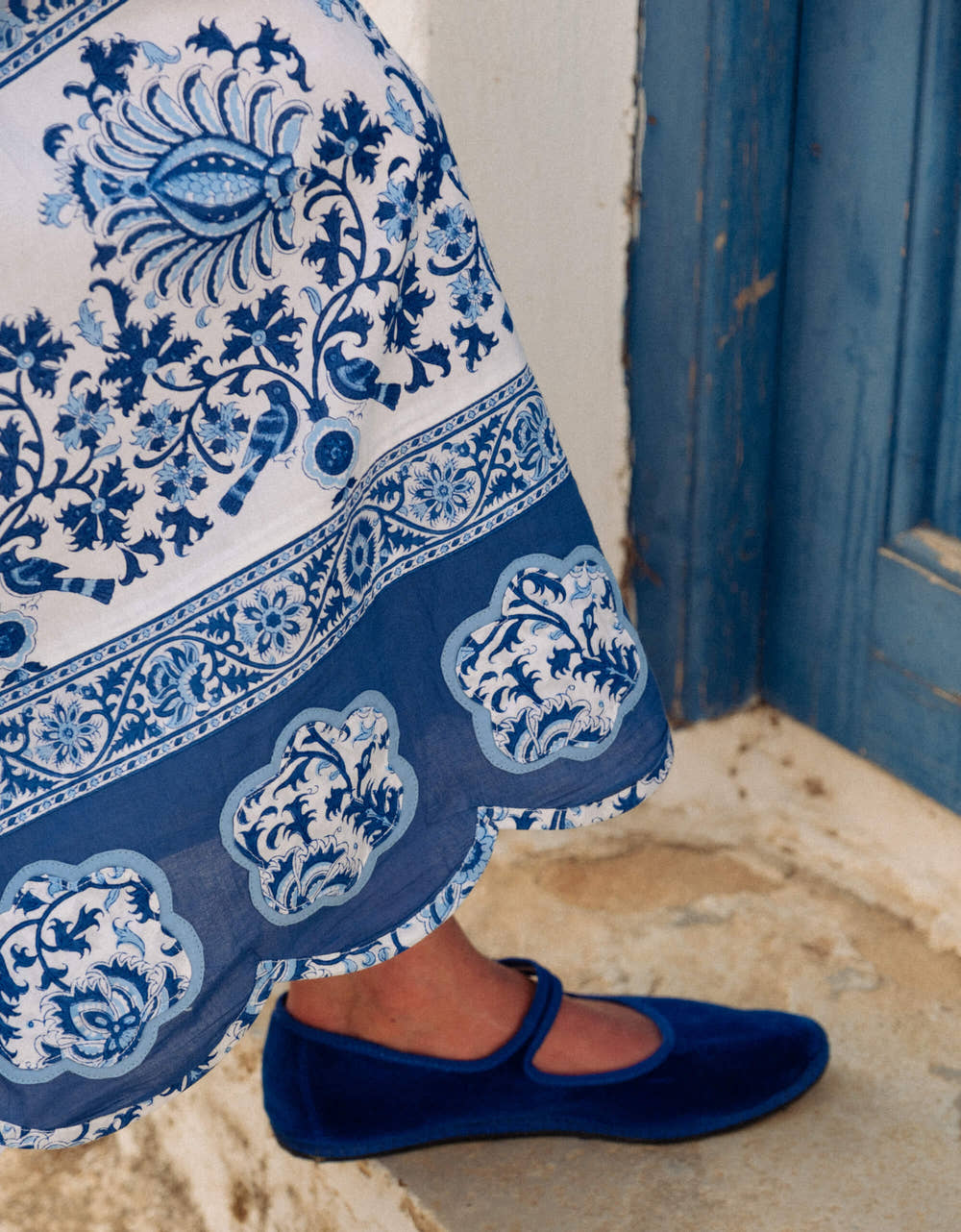 Pink City Prints Azure Patchwork Alicia Dress