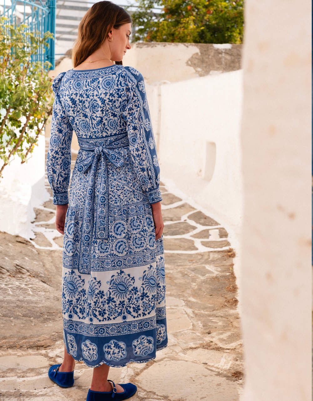 Pink City Prints Azure Patchwork Alicia Dress