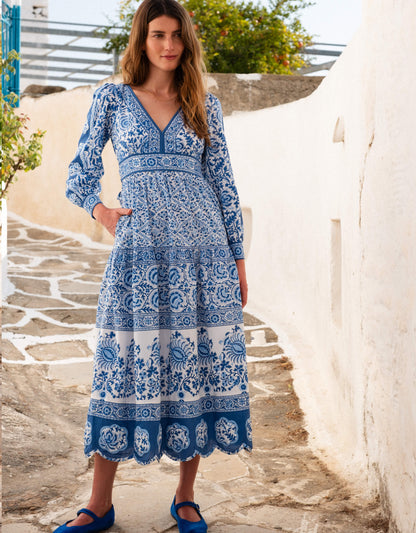 Pink City Prints Azure Patchwork Alicia Dress
