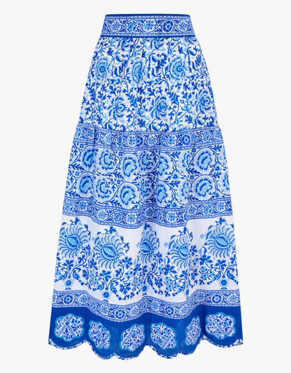 Pink City Prints Azure Patchwork Anora Skirt