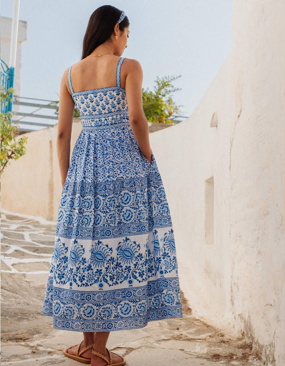 Pink City Prints Azure Patchwork Nuri Dress