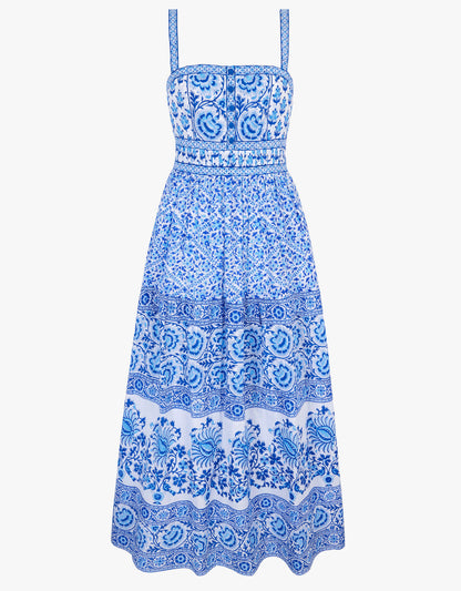 Pink City Prints Azure Patchwork Nuri Dress