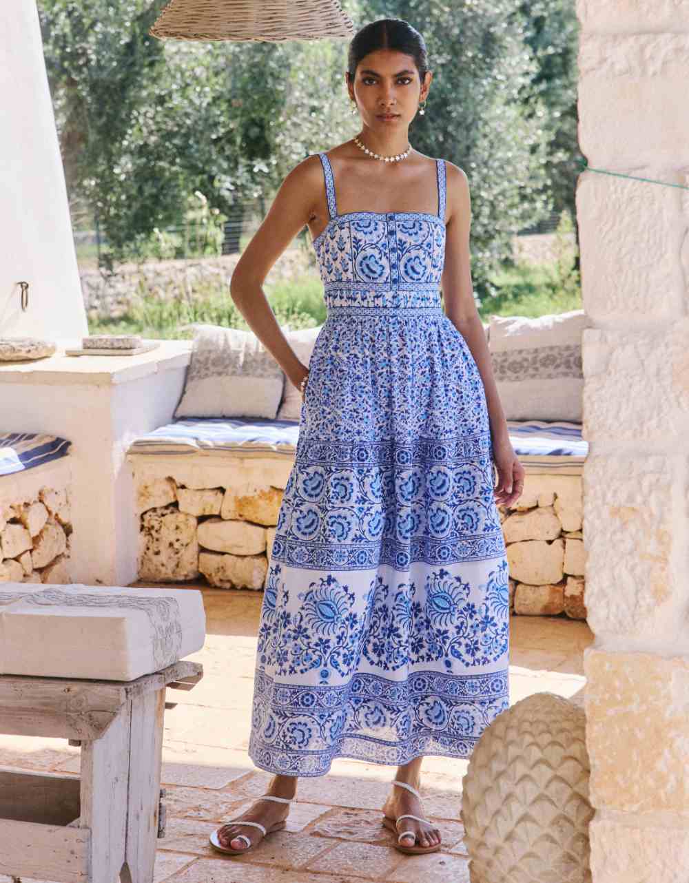 Pink City Prints Azure Patchwork Nuri Dress