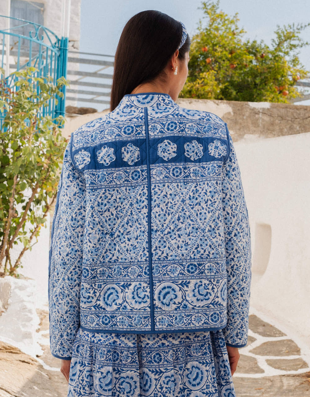 Pink City Prints Azure Patchwork Penny Jacket