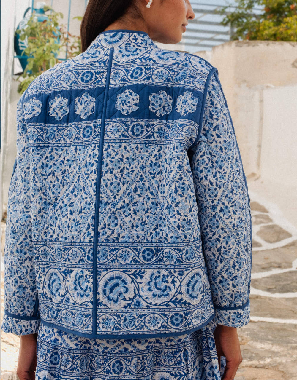 Pink City Prints Azure Patchwork Penny Jacket