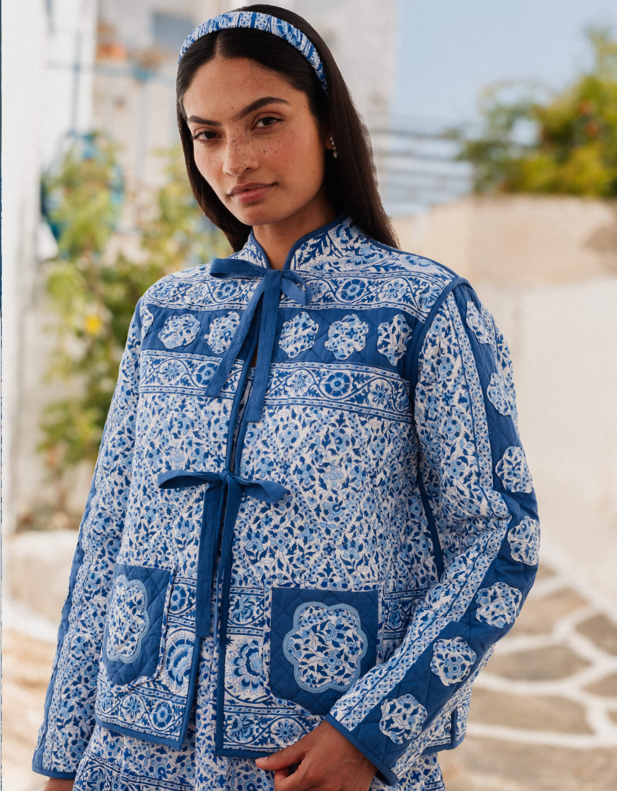 Pink City Prints Azure Patchwork Penny Jacket