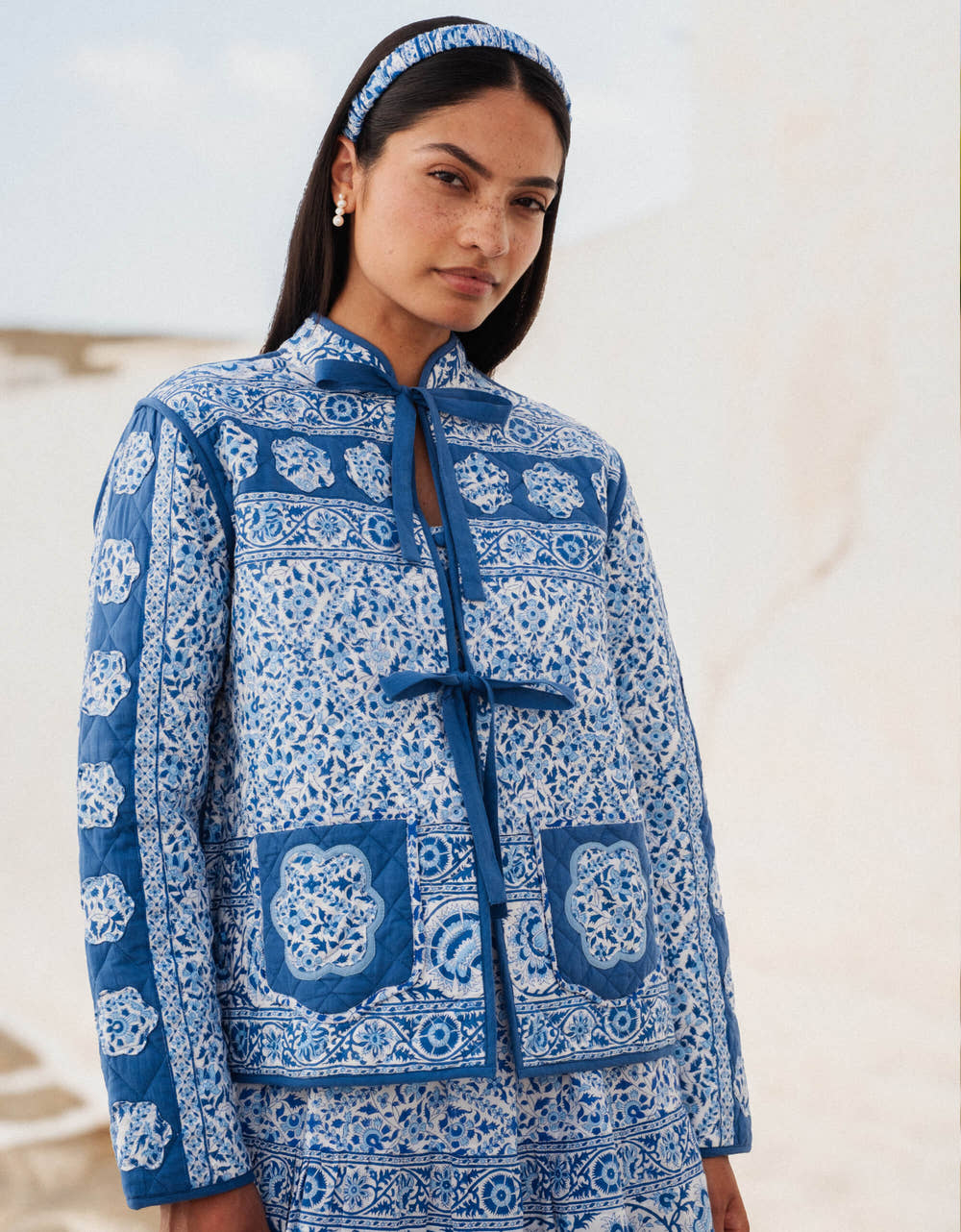 Pink City Prints Azure Patchwork Penny Jacket
