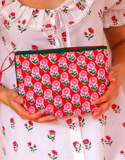 Pink City Prints Berry Buta Makeup Pouch