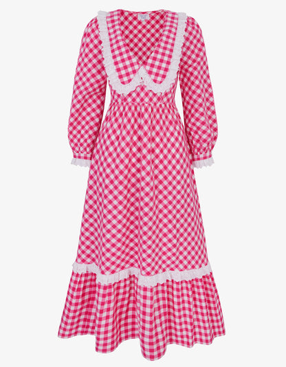Pink City Prints Berry Gingham Esme Dress