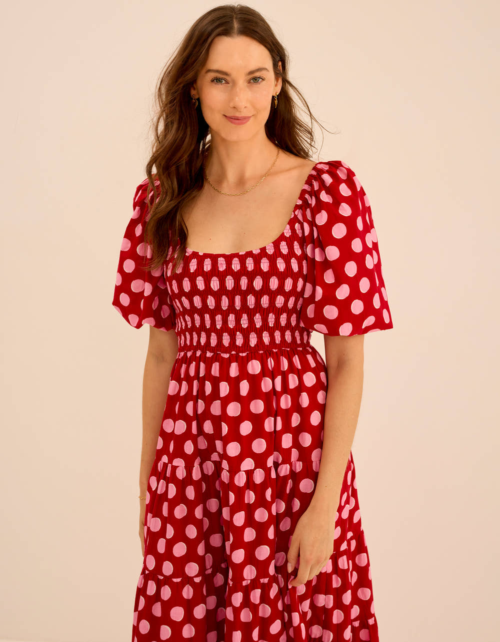 Pink City Prints Berry Polka Angelina Dress