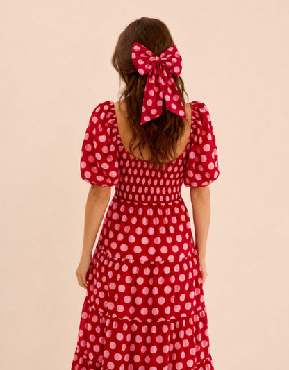 Pink City Prints Berry Polka Big Bow