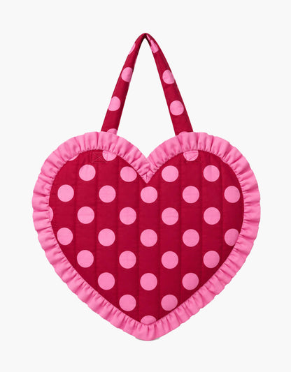 Pink City Prints Berry Polka Heart Bag