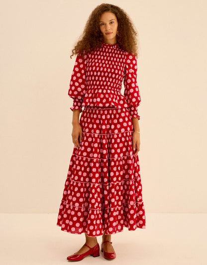 Pink City Prints Berry Polka Isabel Top