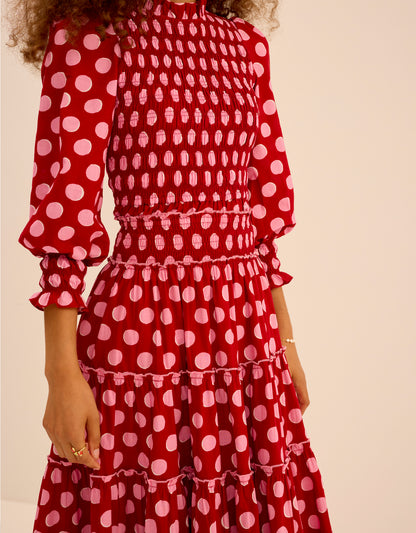Pink City Prints Berry Polka Isabel Top