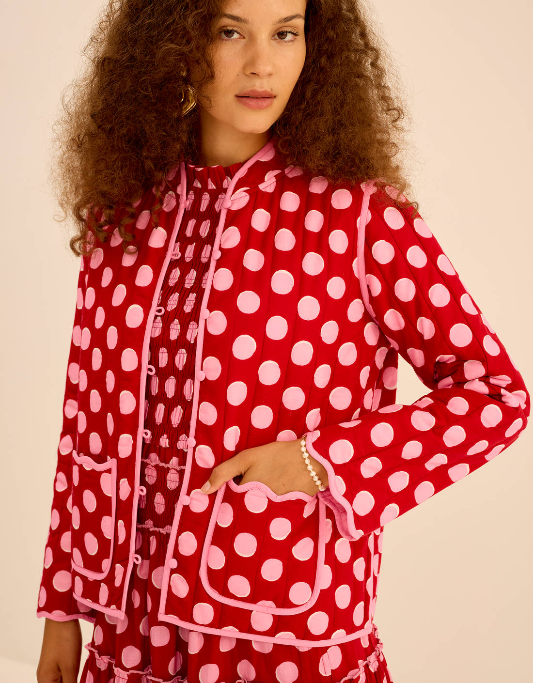 Pink City Prints Berry Polka Penny Jacket