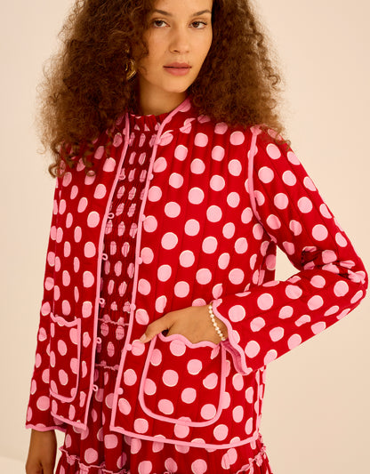 Pink City Prints Berry Polka Penny Jacket