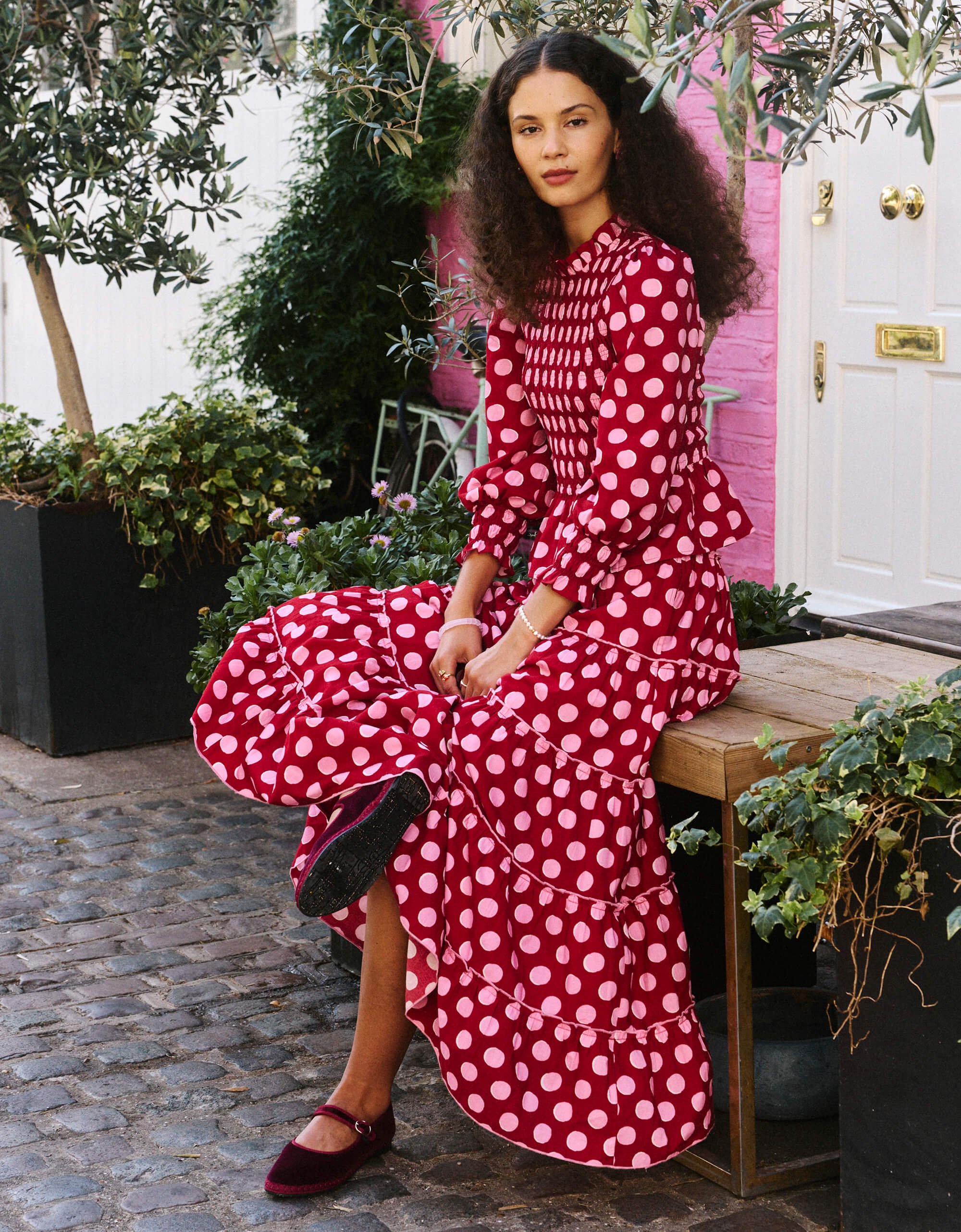 Pink City Prints Berry Polka Rah Rah Skirt