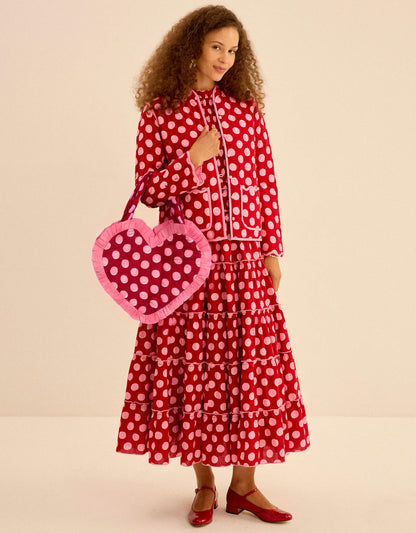 Pink City Prints Berry Polka Rah Rah Skirt