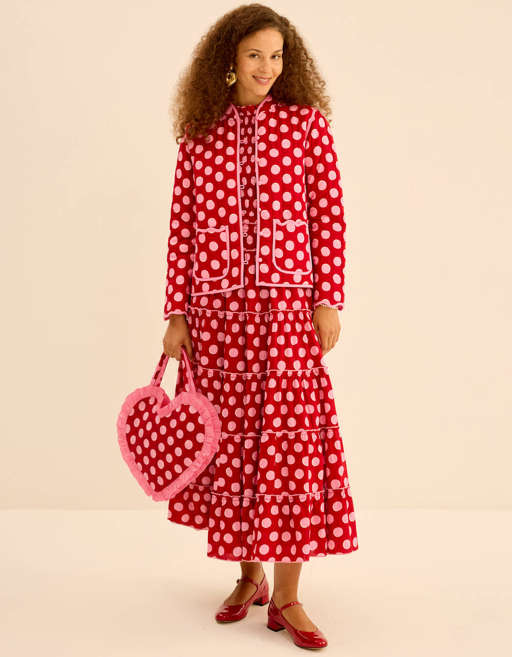 Pink City Prints Berry Polka Rah Rah Skirt