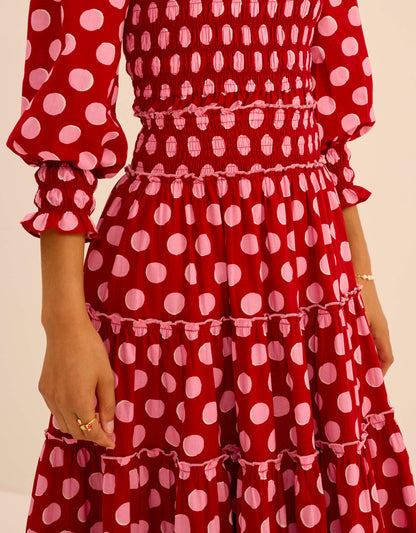 Pink City Prints Berry Polka Rah Rah Skirt