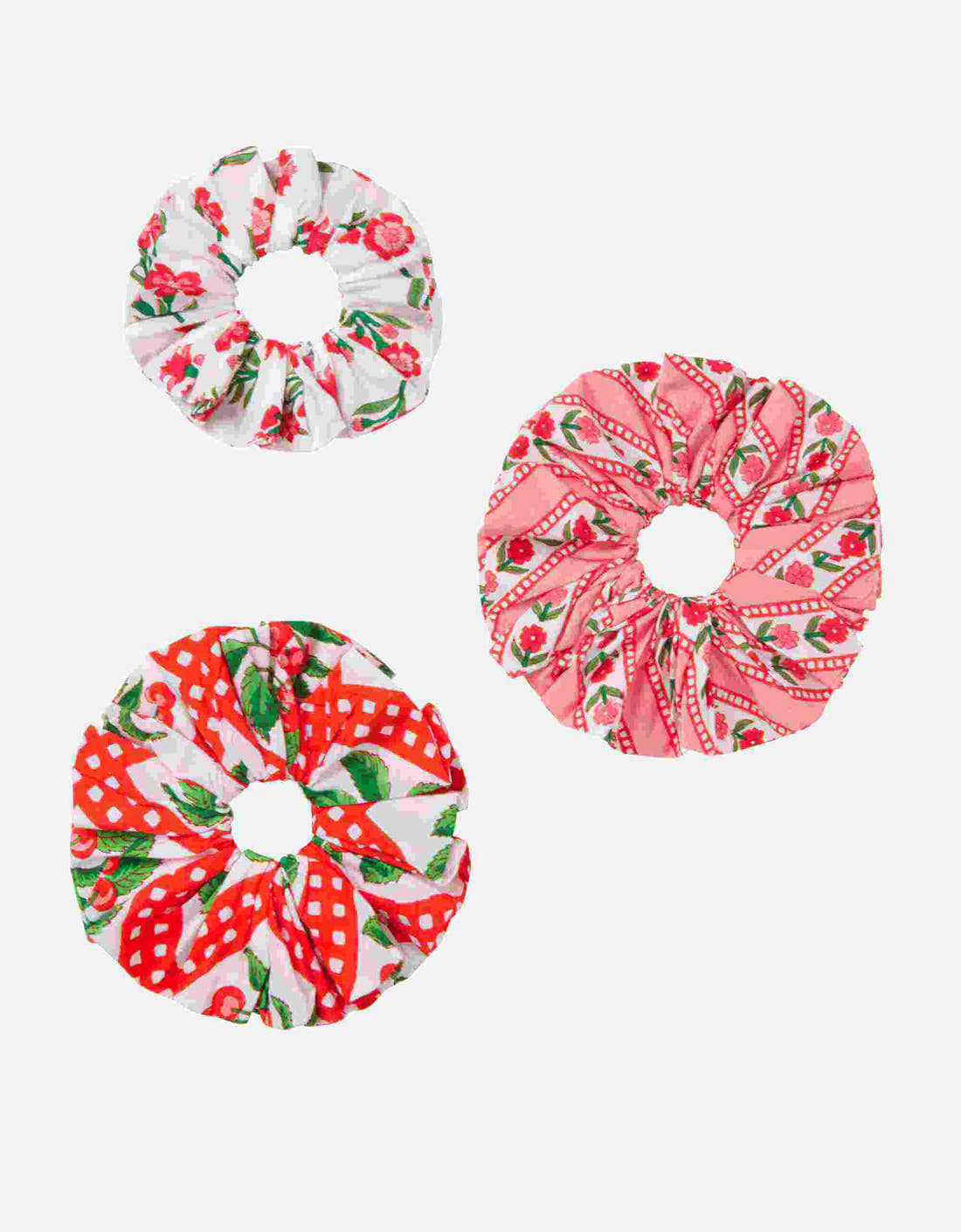 Pink City Prints Blooming Cherry Scrunchie Set