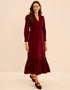 Pink City Prints Bordeaux Cord Florentina Dress