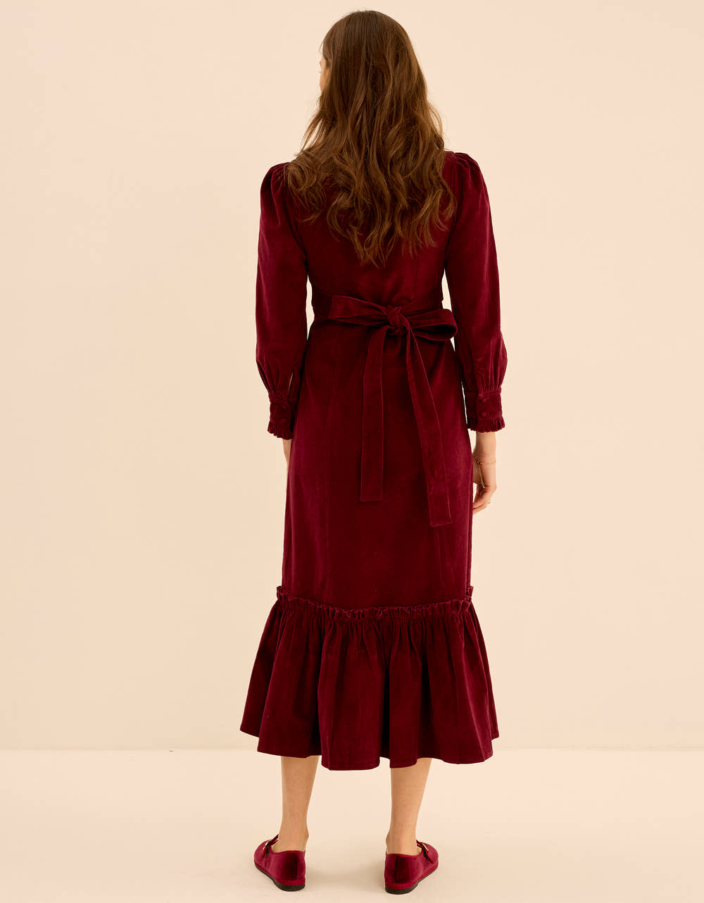 Pink City Prints Bordeaux Cord Florentina Dress