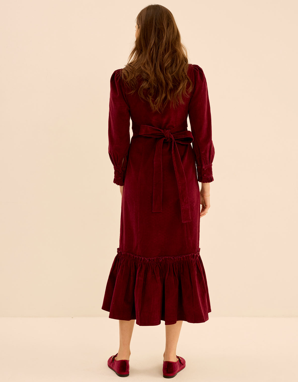 Pink City Prints Bordeaux Cord Florentina Dress
