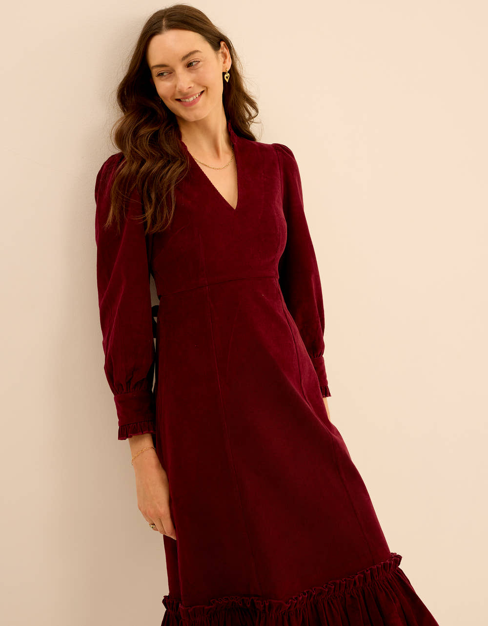 Pink City Prints Bordeaux Cord Florentina Dress