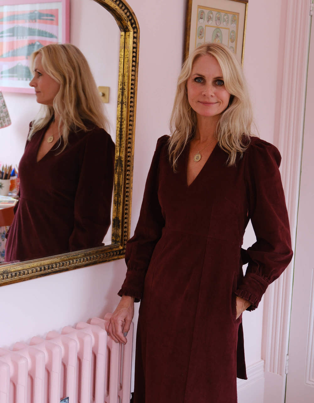 Pink City Prints Bordeaux Cord Florentina Dress