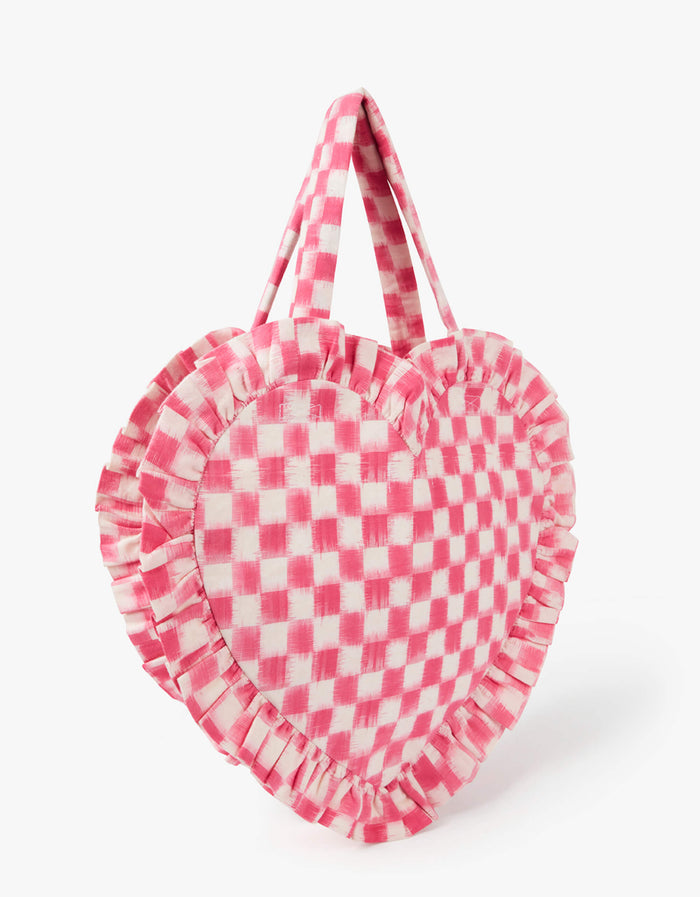 Pink City Prints Bubblegum Ikat Heart Bag