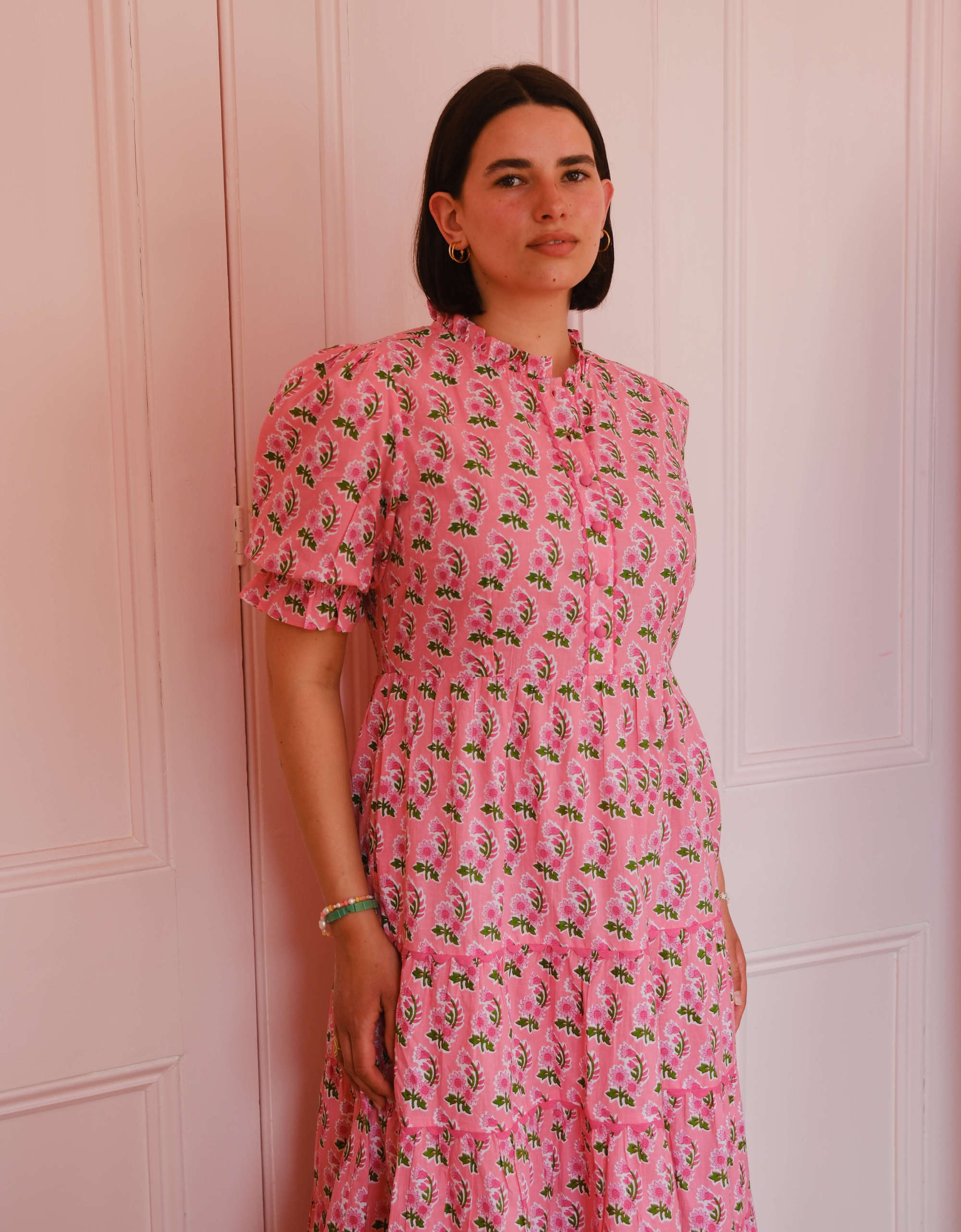 Pink City Prints Bubblegum Zinnia Matilda Dress