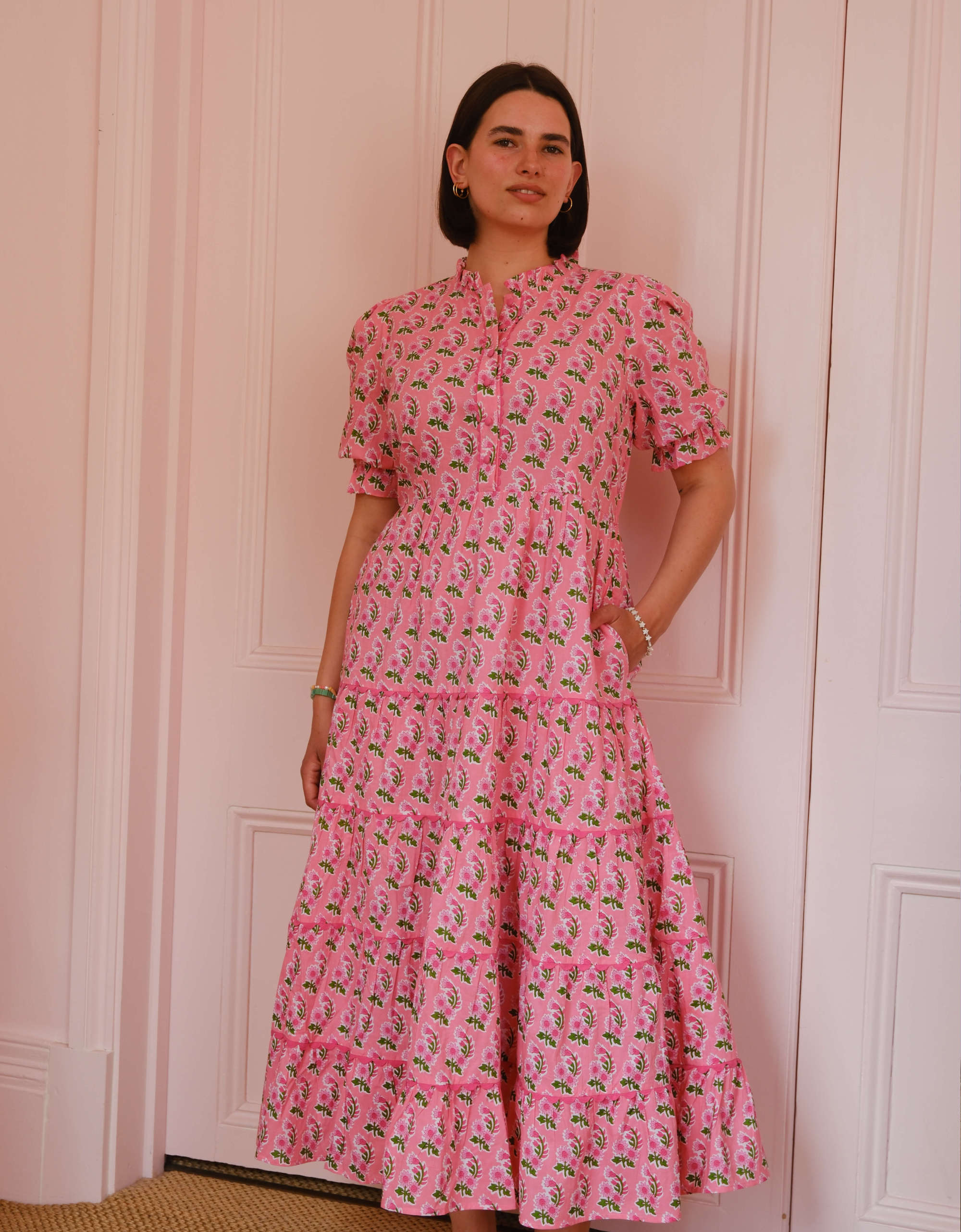 Pink City Prints Bubblegum Zinnia Matilda Dress