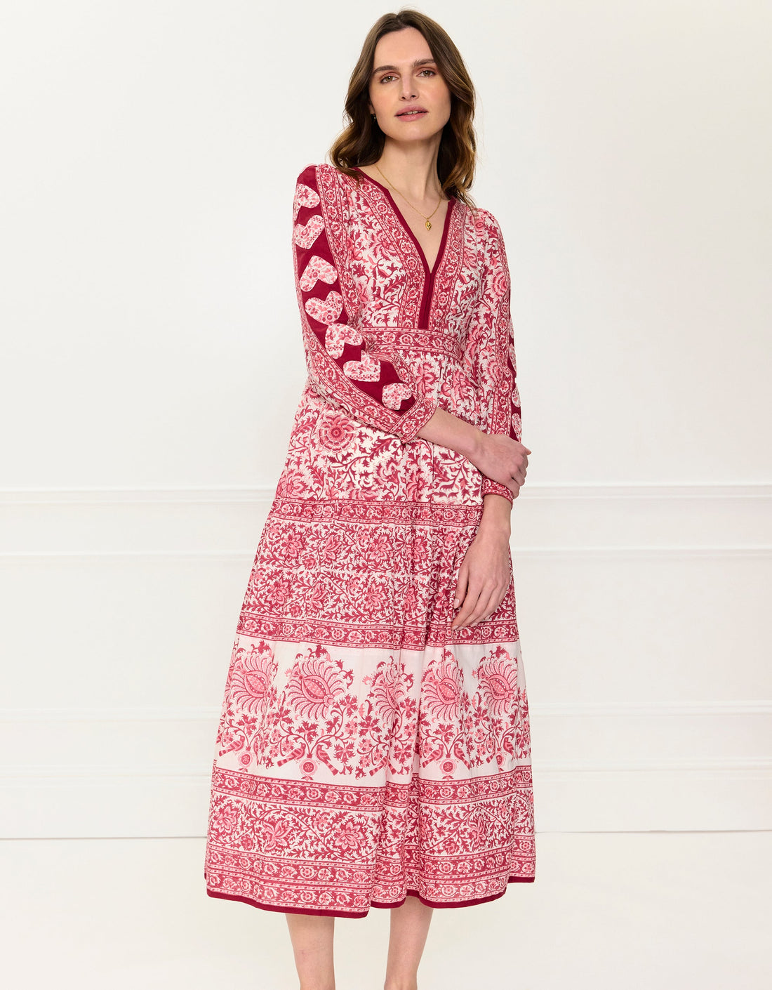 Pink City Prints Burgundy Patchwork Olive Dress