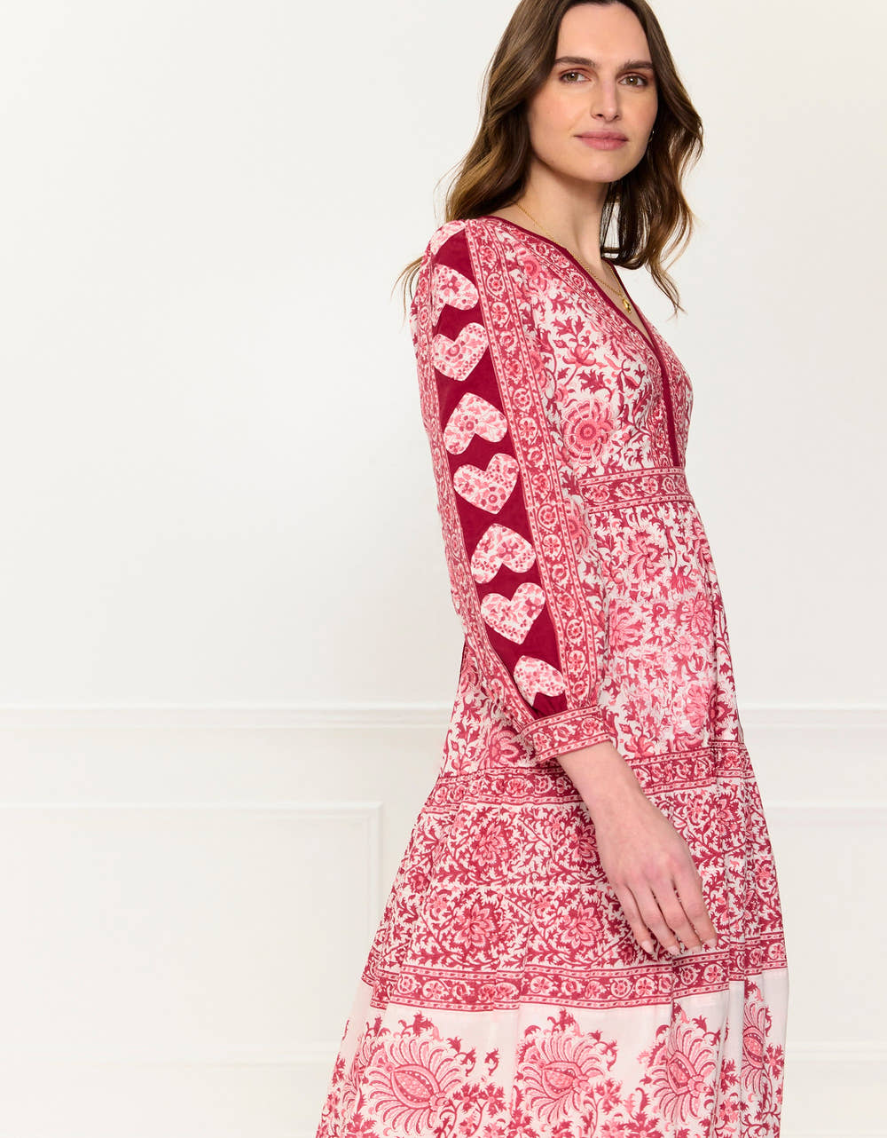 Pink City Prints Burgundy Patchwork Olive Dress