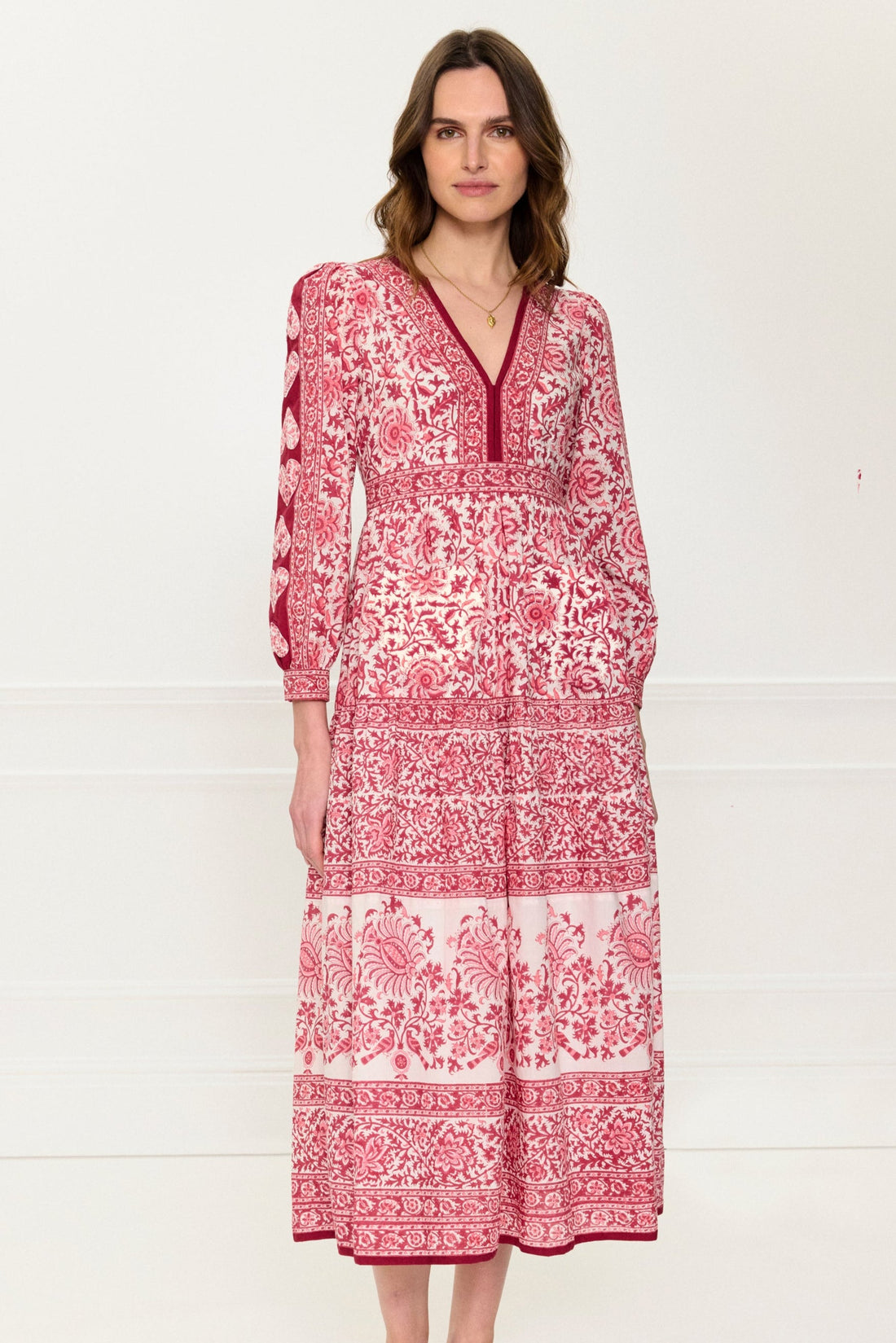 Pink City Prints Burgundy Patchwork Olive Dress