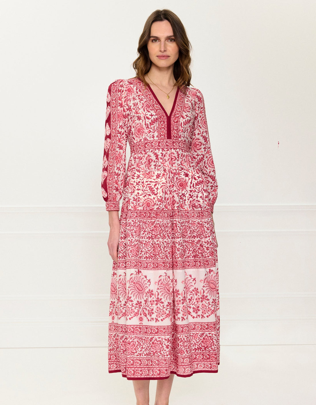 Pink City Prints Burgundy Patchwork Olive Dress
