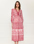Pink City Prints Burgundy Patchwork Olive Dress
