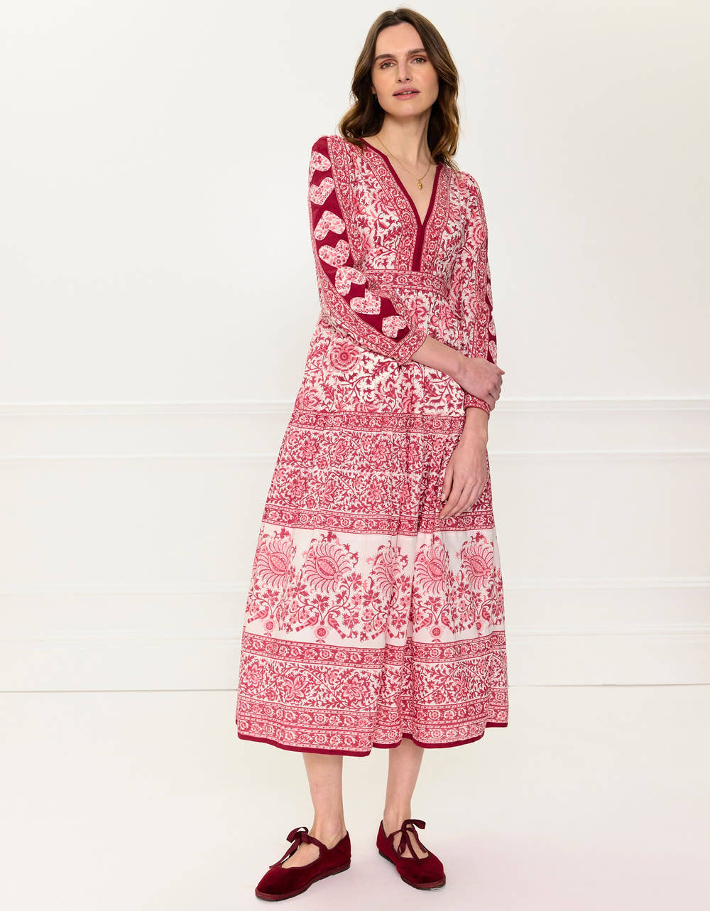 Pink City Prints Burgundy Patchwork Olive Dress