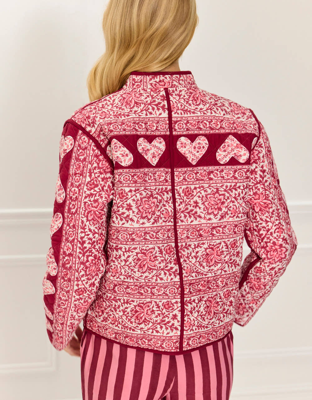 Pink City Prints Burgundy Patchwork Penny Jacket