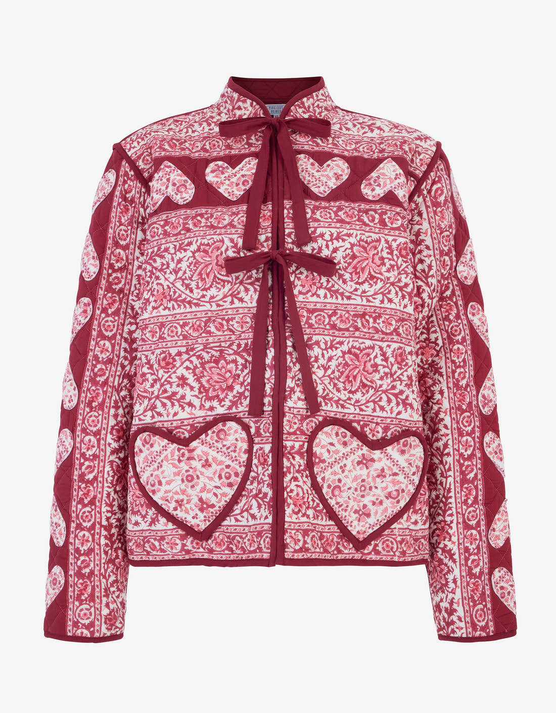 Pink City Prints Burgundy Patchwork Penny Jacket