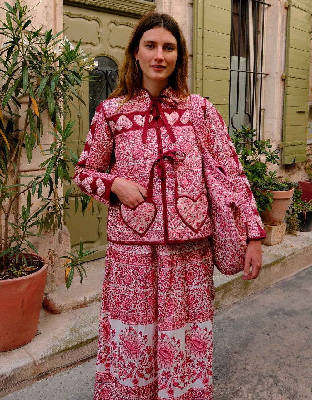 Pink City Prints Burgundy Patchwork Penny Jacket
