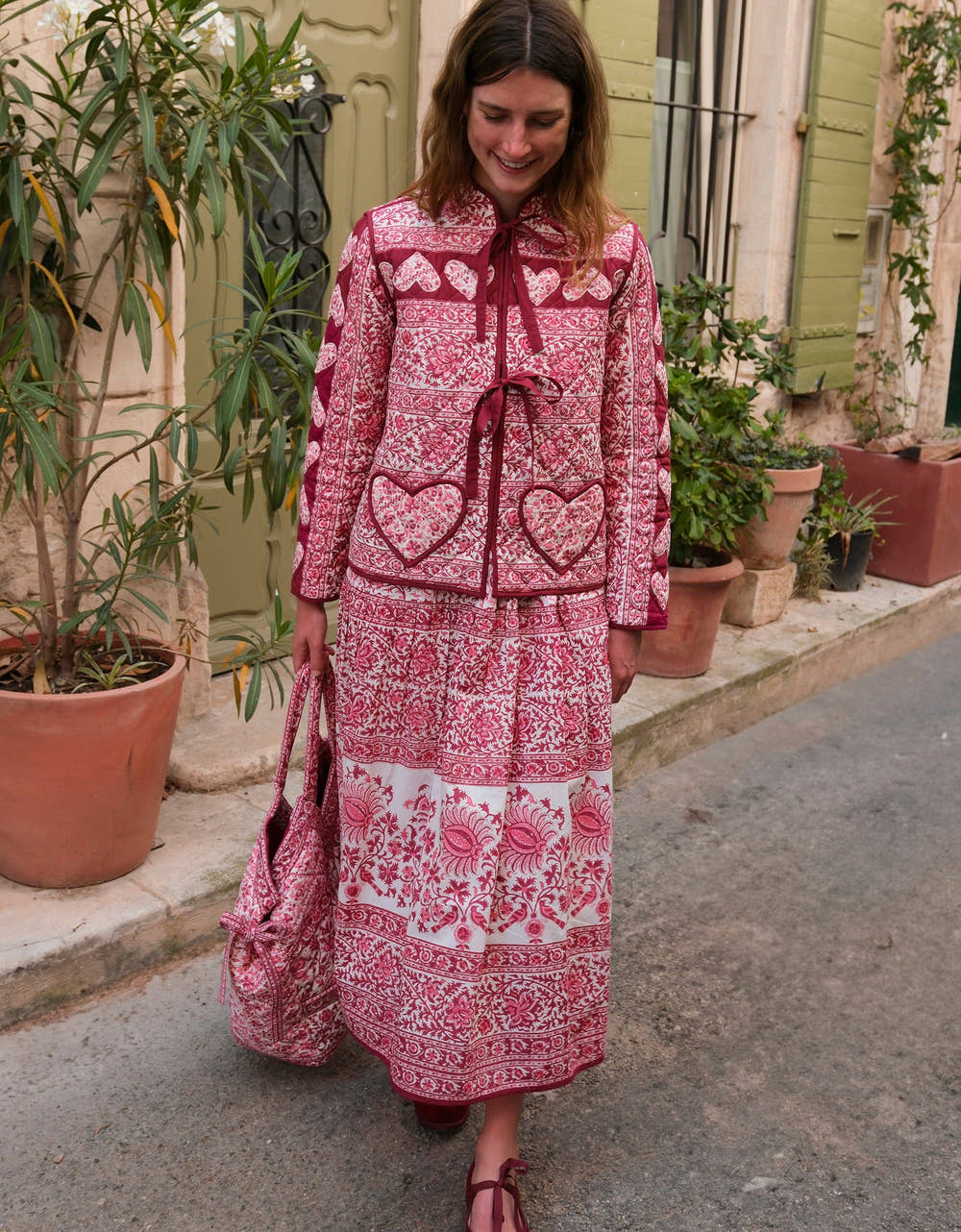 Pink City Prints Burgundy Patchwork Penny Jacket