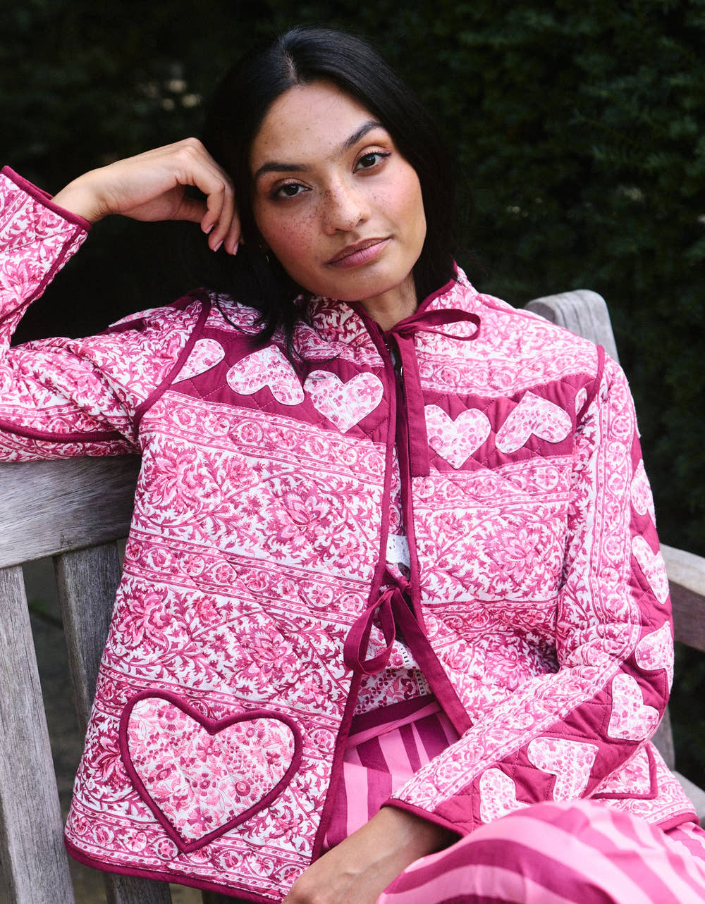 Pink City Prints Burgundy Patchwork Penny Jacket